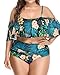 Wavely Women Swimwear Two Piece Ruffled Green 1 18 Plus
