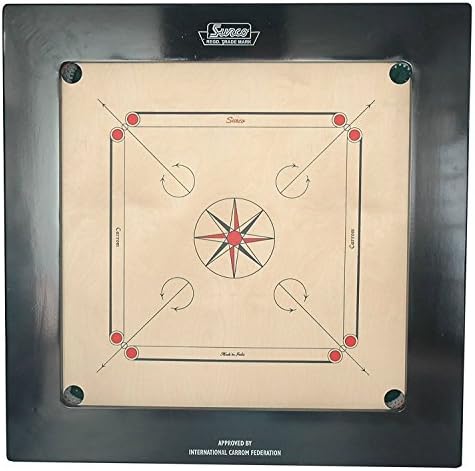 Surco Ace Speedo Professional Carrom Board with Coins &amp; Striker, 28mm