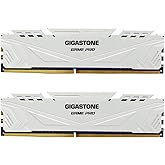 【DDR4 RAM】 GIGASTONE Game PRO 32GB Kit (2x16GB) DDR4 3200MHz PC4-25600 CL 16-18-18-40 Intel XMP 2.0 AMD Ryzen 1.35V UDIMM 288 Pin Unbuffered Non ECC High Performance Gaming Desktop Memory - White