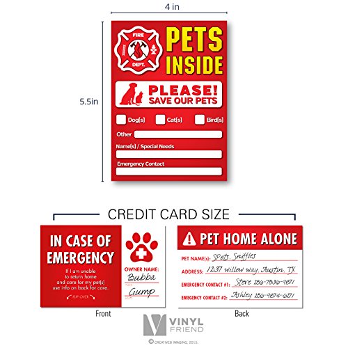 image for Vinyl Friend Pet Alert Stickers - FIRE Safety Alert and Rescue (10 Pac