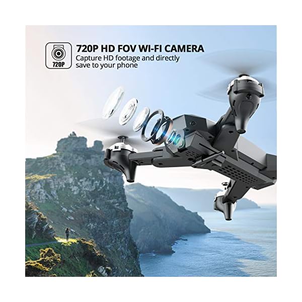 DEERC D10 Foldable Drone with Camera for Adults 720P HD FPV Live Video