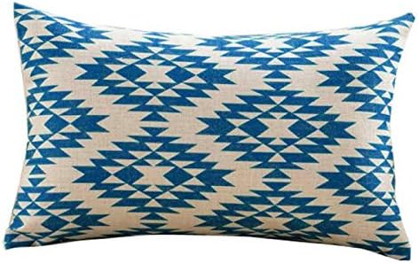 QHB Pillow Cover for Couch Sofa,Geometric Printing Pattern Sentiment Rectangle Cotton Pillowcases Embroidered Decorative for Home Sofa Bed Office Ship Car 12 x 20 in (G)