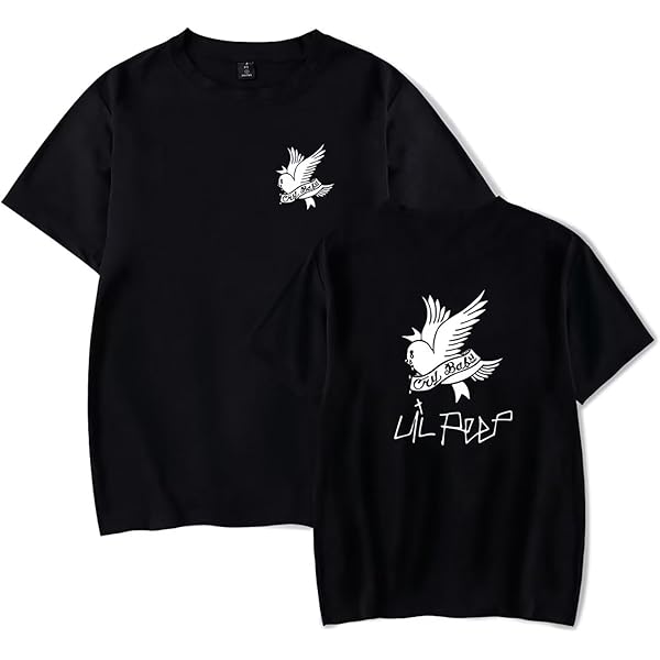 Lil Peep Tシャツ ブラックS〜Msize Washed Vintage Rapper Lil Peep Double Sided Print T-shirts