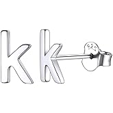 ChicSilver 925 Sterling Silver Earrings Lowercase Letter A-Z Initial Stud Earrings for Women Hypoallergenic