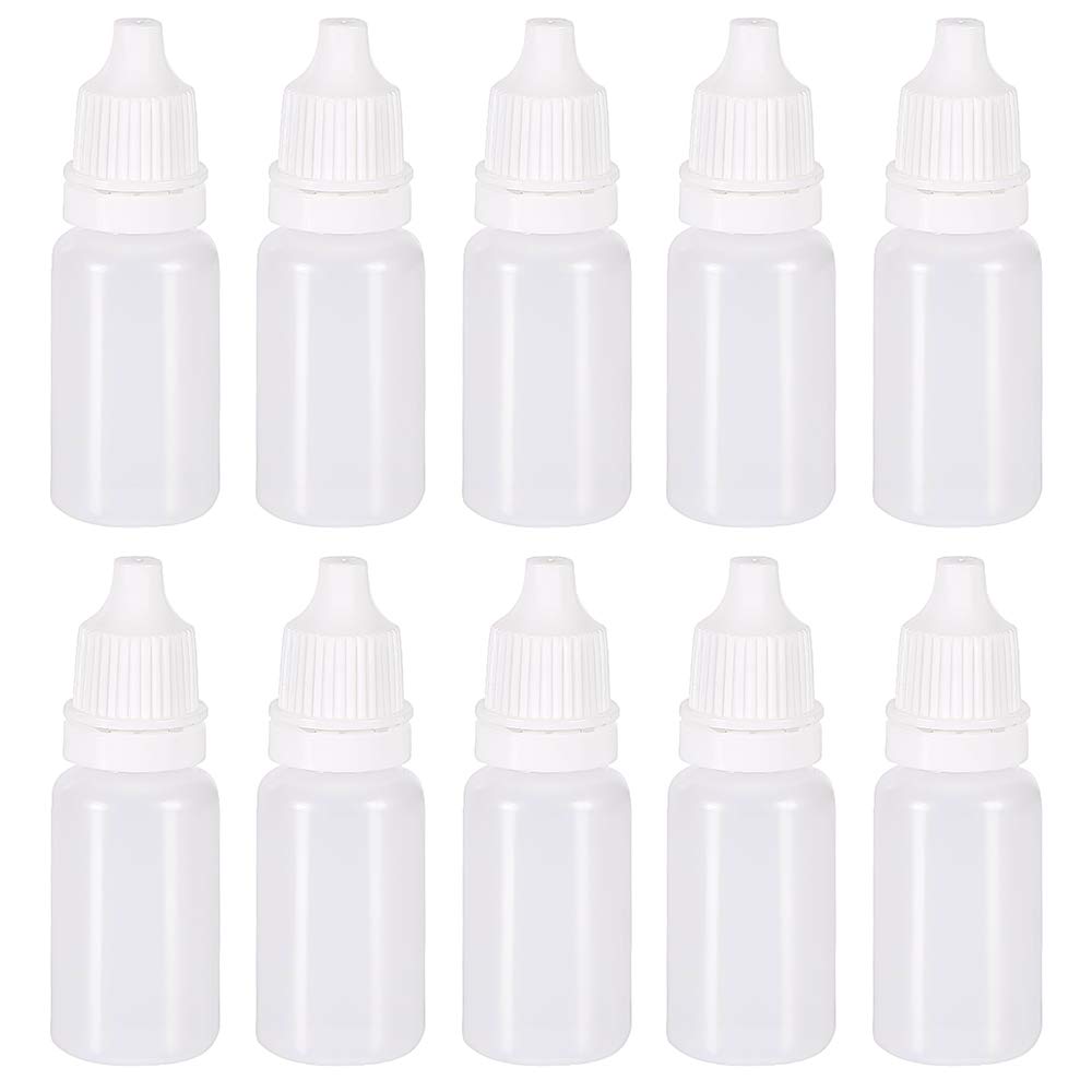 Lifreer 50PCS White Eye Liquid Dropper Bottles - 20ml Squeezable Empty Bottles With Cap