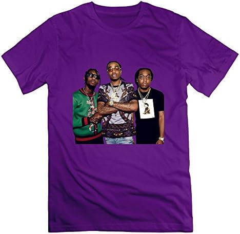 GULoshi Unisex Custom Rap Migos Short Sleeve T-Shirts Tees Purple Small