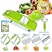 Mandoline Slicer, OCOLEO Julienne Vegetable Slicer - Potato Slicer - Cutter for Cucumber, Onion, Cheese with 5 Stainless Steel Blades with eBook, Peeler and Food Container - Mandolin
