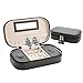 JL LELADY JEWELRY Small Jewelry Box Travel Jewelry Case Portable PU Leather Jewelry Boxes with Mirror for Women Girls (Black)