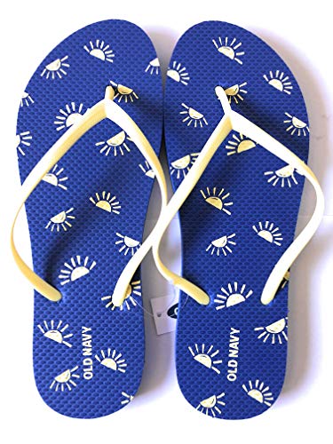Old Navy Women Beach Summer Casual Flip Flop Sandals (10, Blue Sunshine)