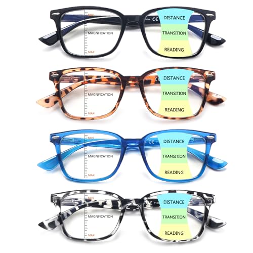 Photo 1 of CLASAGA Progressive Multifocus Reading Glasses for Women Men, Blue Light Blocking Multifocal Computer Readers Eyeglasses (4 mix, 2.0, x)