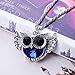 Qiyun (TM) Cute Fat Blue Belly Owl Fashion Punk Rock Style Rhinestone White K Necklace