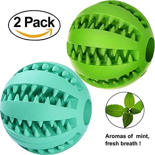 Foyojo 2-Pack Toy Ball for Dogs Tooth Cleaning Dog Toy Balls for Pet Non-Toxic Soft Rubbe Silicone,Perfect Gift for Pet