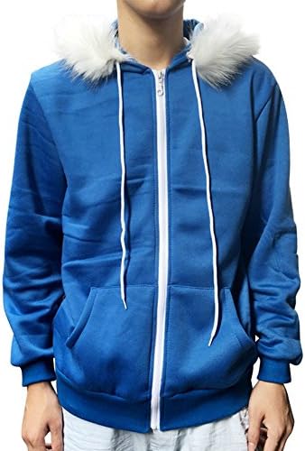 Dumonsly Unisex Zip up Hooded Jacket Undertale Sans Costume Hoodie Sweater Large