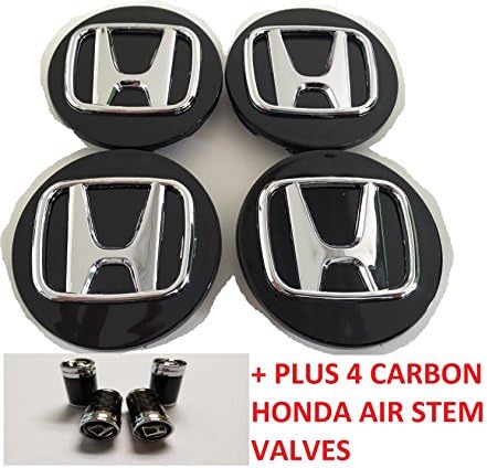 Honda Wheel Badge Center Caps Set of 4 69mm or 2.75 Black Accord Civic Pilot