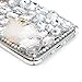 Mavis's Diary iPhone X Case, iPhone Xs Case, Full Edge Protective Plastic Case, 3D Handmade Crystal Clear Bling Diamonds Shiny White Rhinestone Gold Crown Plush Fox Hard PC Cover for iPhone X/Xs