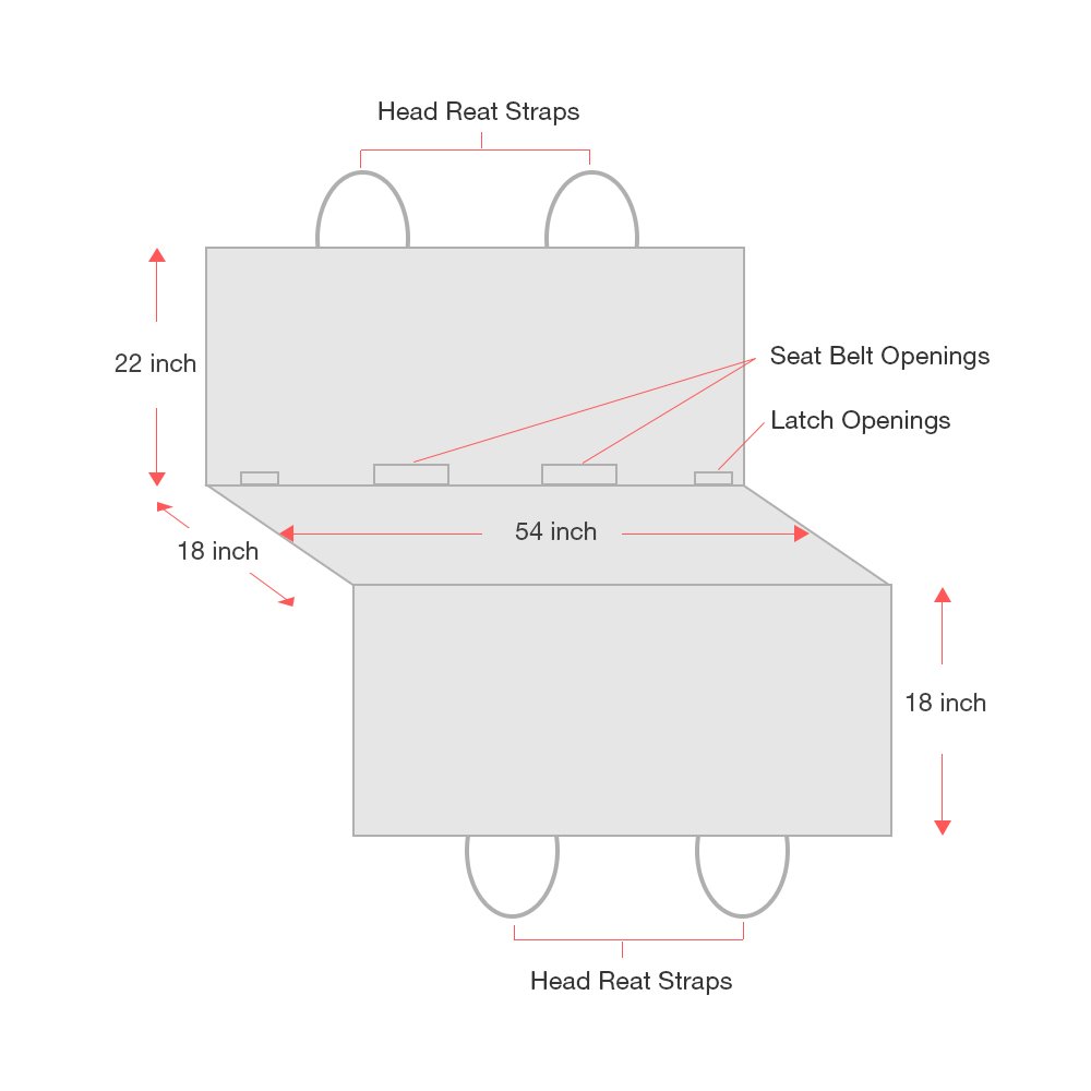 Aomaso Non-slip Car Bench Seat Cover Hammock for Pets Fits Back Seats and Trunk of Cars, Trucks and SUV with Seat Anchors and Safety Belt Opening - Black