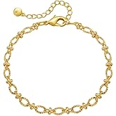Eksesriy Gold Bracelets for Women 18K Gold Plated Chain Bracelet Dainty Star Bracelet