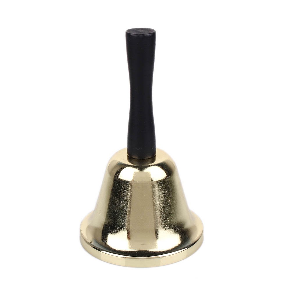 Echi gold plated loud service/hand/alarm bell (metal)