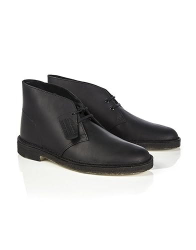 clarks desert boot black smooth leather