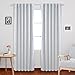 Deconovo Blackout Curtains, Thermal Insulated, W52 x L95 2 Panels, Back Tab, Machine Washable, Room-Darkening Drapes for Bedroom/Living Room Star White