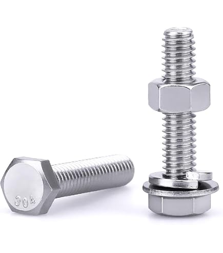 METALLIXITY Hex Head Bolts (5/16-18 X 4\") 10Pcs, 304 Stainless Steel 18-8, Fully Threaded, External Hex Drive, Hex Head Screw Bolt, Black Oxide