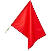 SmoothNovelty 24x30 Inch Red Racing Flag with 30" Pole - Auto Racing Sports Flags for Track Events, Athletic Competitions, Outdoor Sports, Polyester with Reinforced Edges(Classic)