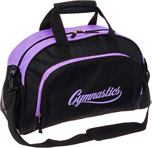 LISH Gemma Gymnastics Duffel Bag - Girl's Travel Sports Gym Bag w/Shoe Compartment (Black/Purple) - Thumbnail 6