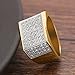 LuReen Gold/Silver Twotone Square CZ Bling Bling Iced Out Hip Hop Rings for Men