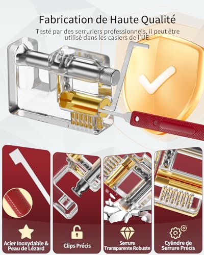 Eventronic Lock Pick Kit 37+5 Pieces, [2026 New Pioneer Edition & New Lockpick Experience] with 5 Transparent Lock Padlocks, for Beginner & Pro Locksmiths