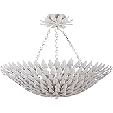 Crystorama Broche 6 Light Matte White Semi Flush Mount
