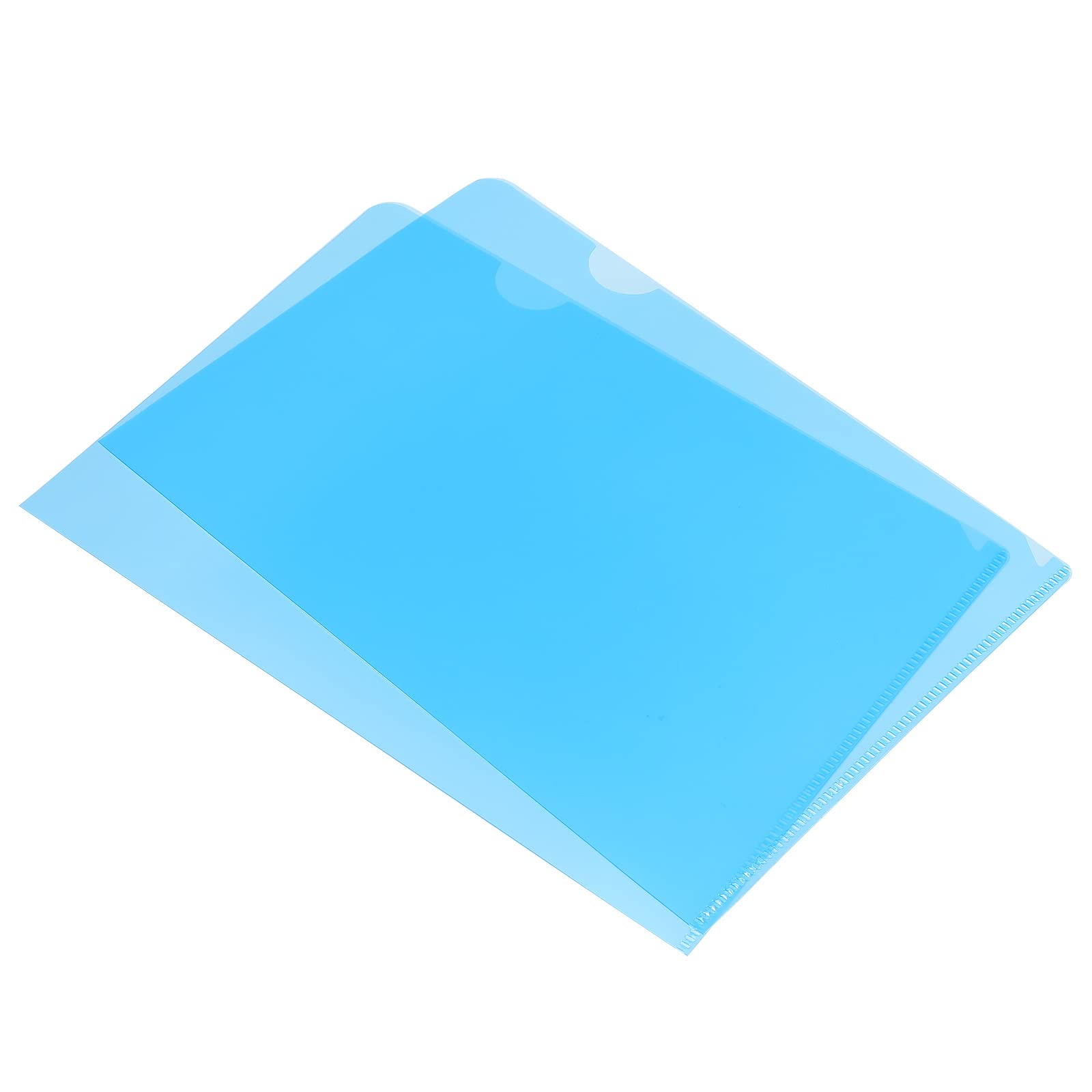 PATIKIL L Type Folders, 24 Pack A5 8.8 x 6.3 Plastic File Project Pockets Clear Paper Document Jacket Sleeve for Office, Blue