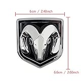 Areyourshop Head Grill Emblem Badge Sticker Decal Chromed Metal for Dodge Ram 6 x6.6CM(2.40x2.60Inch), Black