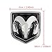 Areyourshop Head Grill Emblem Badge Sticker Decal Chromed Metal for Ram 6 x6.6CM(2.40x2.60Inch), Black