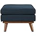 Modway Engage Mid-Century Modern Upholstered Fabric Ottoman in Azure