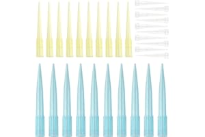 TOVOT 1500PCS Laboratory Universal Pipette Tips 3-Size Plastic Liquid Pipette Tips 10ul 200ul 1000ul (Yellow Blue Clear)