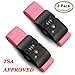 Hibate TSA Lock Travel Luggage Straps Suitcase Belts - Pink, Pack of 2