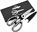 Heavy Duty Kitchen Scissors - Best Stainless Steel Kitchen Shears By Chef Jacques - Multi-Purpose, Large, Super Sharp with Soft Grip Handles - Black (eBook Included)