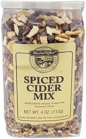 Mulling Spices,Market Spice Spiced Cider Mix For Hot Spiced Apple Cider Or Hot Spiced Wine, Allspice, Orange Peel, Cinnamon And Cloves, 4 Oz. Package