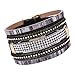 Susenstone Women Bohemian Bracelet Woven Braided Handmade Wrap (Black)