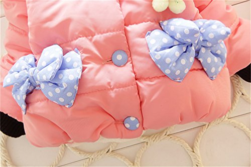 Baby Girls Winter Autumn Cotton Warm Rabbit Jacket Coat (3T, Pink)