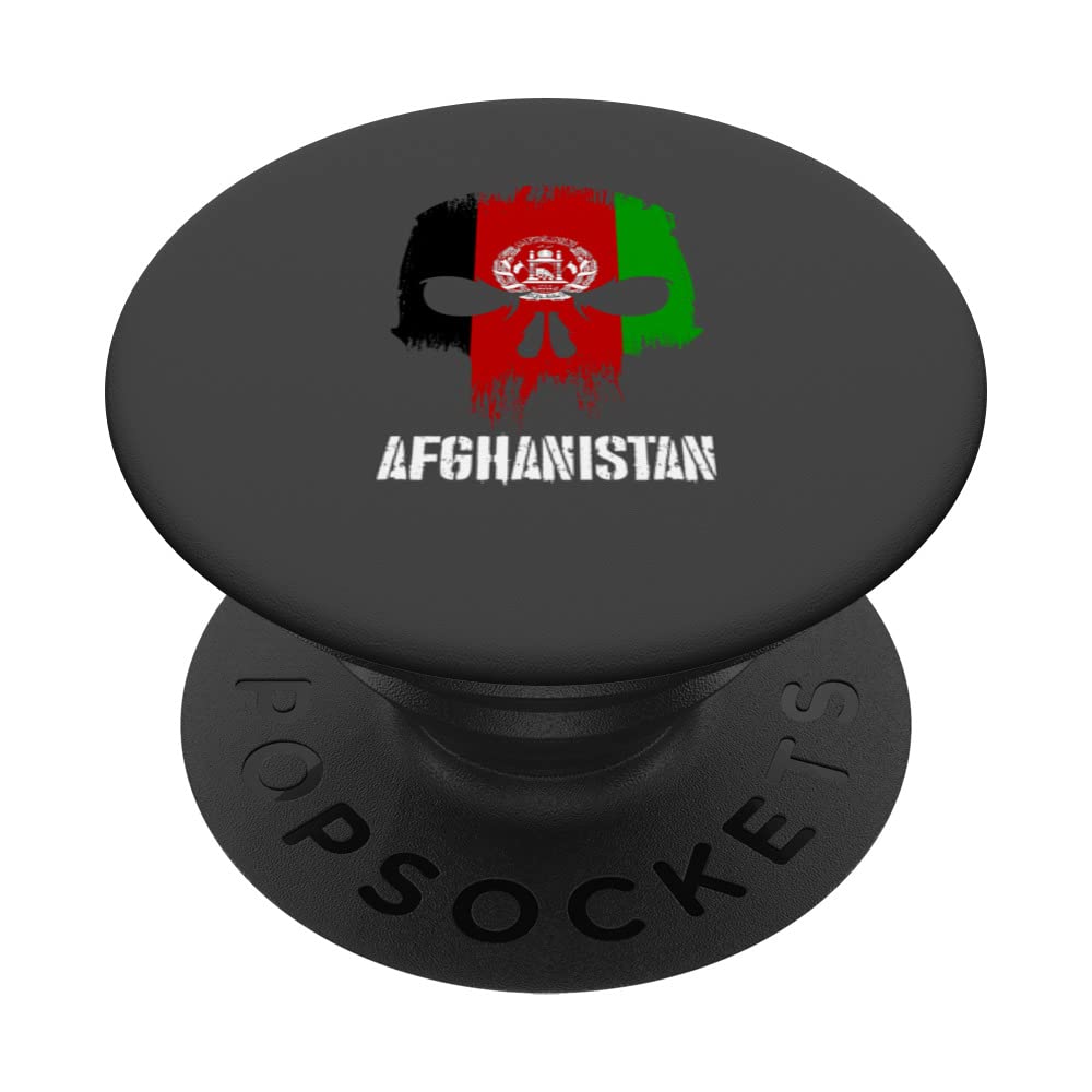 Afghanistan Flag Skull Afghan Pride Patriotic PopSockets Swappable PopGrip