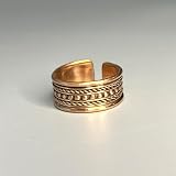 VIE Boho Chic Adjustable Pure Copper Ring for Men & Women - Unique Jewelry view 2
