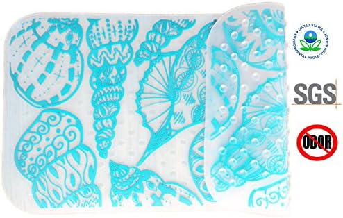 Bath Mat Bathroom Bathtub Shower Non-slip Blue Conch Bath Mat,New type Environmentally Materials No smell Antibacterial and mould proof,It can be used in bathtub, indoors, balcony,gardens (Blue conch)
