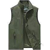 AOTORR Mens Outdoor Lightweight Safari Casual Work Photo Travel Fishing Vests