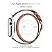 WAfeel Compatible for Iwatch Band 38/42mm Leather Double Tour iwatch Strap Replacement Band with Stainless Steel Adpter Clasp for iPhone Watch Series 3/2 /1,Sport Edition,Men Women(Brown,38mm)