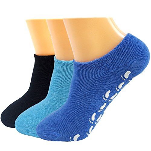 Non-Skid Soft Cotton Gripper Socks Value Pack, Set of 3 Pairs