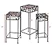 Giantex Set of 3 Metal Plant Stand, 3 Pieces Flower Pot Holder Rack with Ceramic Beads Design, Irons Planter Supports Display End Table for Home Patio Garden (Square)