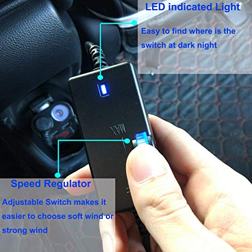 Car Fan for Back Seat, Car Seat Fan Cigarette Lighter, Fan for Car 12V Headrest Black 4inches