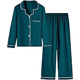 Umeyda Girls & Women Pajamas Set Long Sleeve Button-Down Sleepwear Nightwear Soft Pjs Set Loungewear