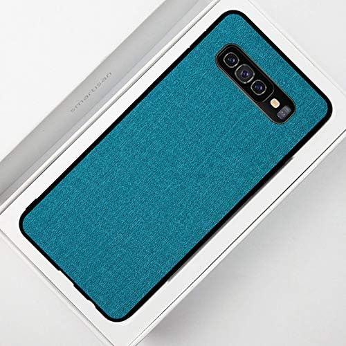 joliwow for Samsung Galaxy S10 Plus Case S10 + Cover Fabric Soft TPU Phone Case PC Hard Back Casing Case Samsung Galaxy S10 Plus Cover 6.4" (Cyan)